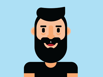 Flat Design Avatar - Beard Face art clean design flat icon illustration illustrator logo minimal vector