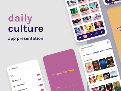 Daily Culture App app design figma inteface design prototype ui user interface ux