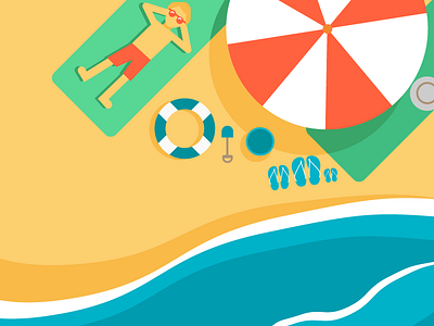 Day At The Beach beach flat illustration