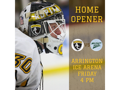 Adrian College Ice Hockey Poster Sample graphic design ice hockey poster