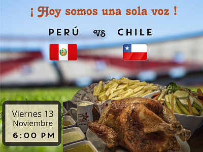 Peru vs Chile - Tradición Restaurant facebook post food illustrator informative post photoshop promo vector