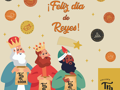 Día de Reyes - Tradición Restaurant brand packaging brand pattern facebook post illustrator informative post typhography vector