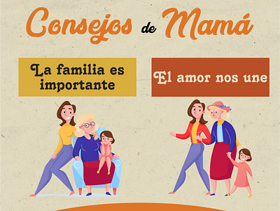 Consejos de Mamá - Tradición Restaurant facebook post illustrator typhography vector