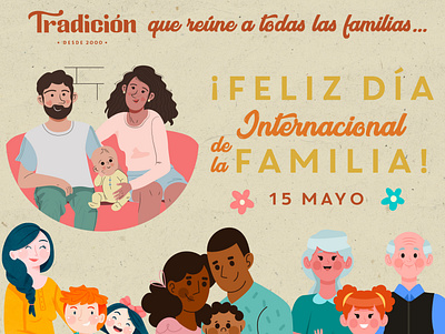 Día de la familia - Tradición Restaurant facebook post illustrator typhography vector