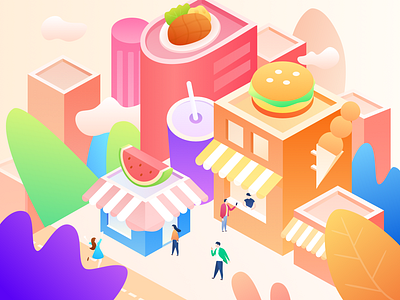 Food street illustration