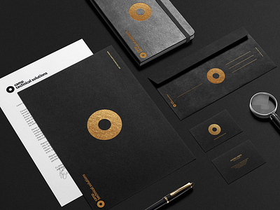 Camp Technical Solutions black branding circle festive gold identity logo minimal