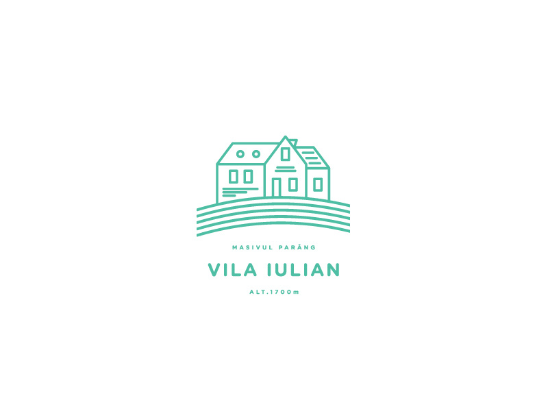 Vila Iulian minimal vector line travel tourism mountains logo identity branding