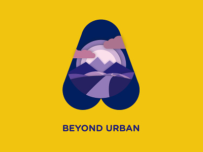 Beyond Urban (personal project) badge design graphic identity illustration logo purple shadows vector yellow