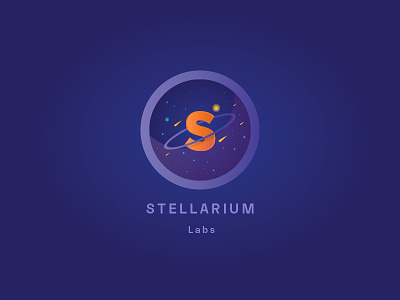 Stellarium Labs app astronomy branding dark blue dark purple design graphic design icon identity illustration illustrator logo maps mark satellites sky vector