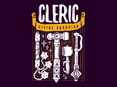 Cleric - Divine Guardian 2d blessed board game cleric d20 design dice divine divine guardian dm dnd dnd cleric dungeons and dragons cleric fantasy geek healing logo magic nerd roll initiative