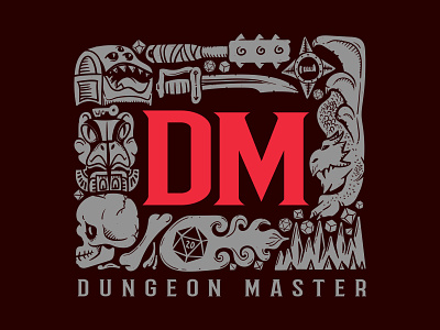 Dungeon Master 2d adventure board game critical role d20 design dice dm dnd dnd meme dungeon master fantasy funny dm game master geek logo magic nerd roll initiative