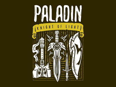 Paladin - Knight of Light 2d board game critical role d20 design dice dm dnd fantasy geek holy water knight knight of light logo magic nerd paladin roll initiative smite sword