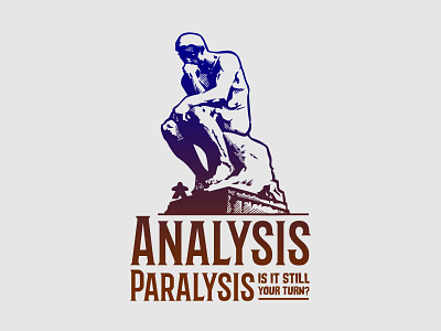Analysis Paralysis - Is It Still Your Turn? 2d analysis paralysis board game brain freeze critical role d20 design dice dm dnd fantasy geek logo magic my turn nerd overthinking roll initiative thinking your turn