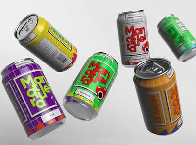 Refrigerantes Mantiqueira Reconcept 3d branding colorful design logo package redesign render soda can study case