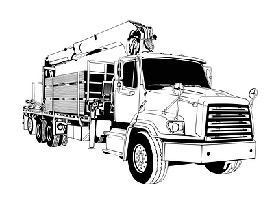 line art truck