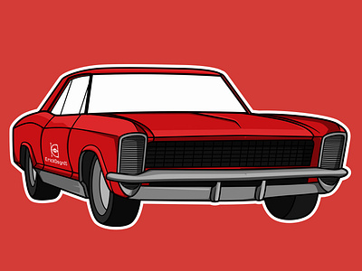 Simple vector. RED IN CAR