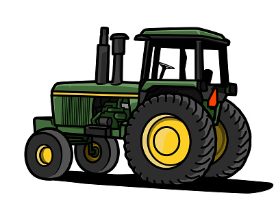 Simple Tractor illustration #12 black and white car cartoon design illustration line art logo portrait profile picture simple vector art tarctor vector art