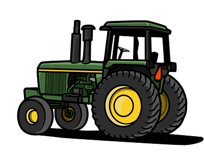 Simple Tractor illustration #12 black and white car cartoon design illustration line art logo portrait profile picture simple vector art tarctor vector art