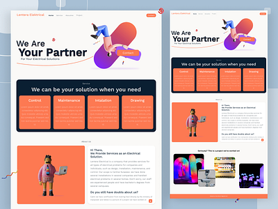 Landing page Lentera Electrical branding design figma graphic design landingpage mobile mobiledeveloper mobileppdesign ui uibucket uidesign uiux uiuxdesign uiuxdesigner userexperience userinterfce webdesign webdeveloper website websitedesign