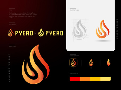 Pyero logo design concept design fire firelogo flame flamelogo illustration logo logodesign
