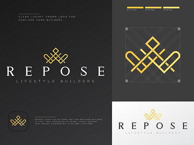 Repose Luxury Logo Design builderlogo contractinglogo design illustration logo logodesign luxury luxurylogo