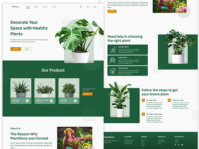 PlantDeco - Plant Shop Website graphic design landing page plant plant shop ui ux website