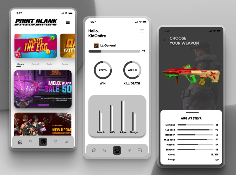 Point Blank App Design by Habib Firdaus on Dribbble