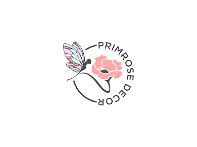 primrose animal beautiful butterfly design florist flower illustration logo logo design logodesign memorable minimalist modern rose shopisticated shopping simple