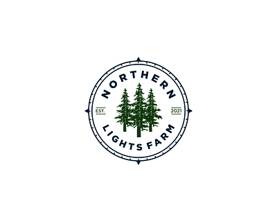 Northern Lights Farm animal illustrator logo logo design logodesign memorable minimalist modern negative space pine restaurant simple
