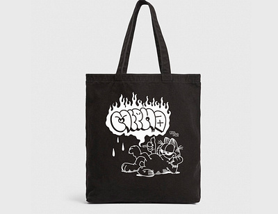 garfield and throwups branding design design illustraion throwup totebag