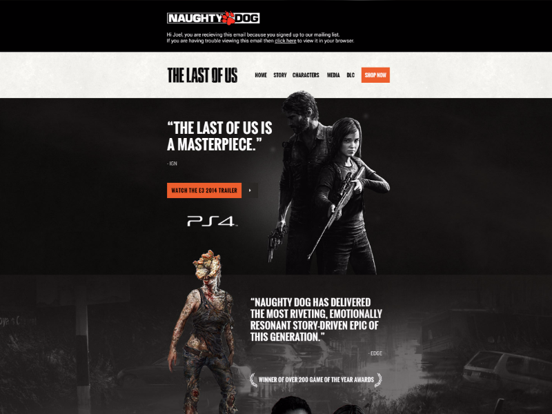 The Last of Us Email Campign (Concept) concept css email fully responsive html newsletter the last of us