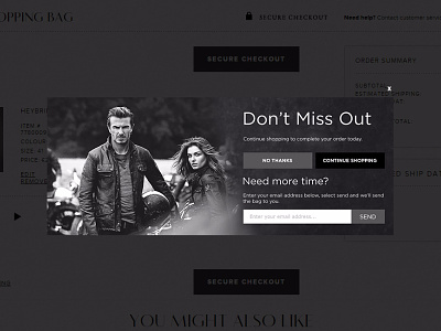 On-Site Prompt for Belstaff belstaff css email html message on screen prompt