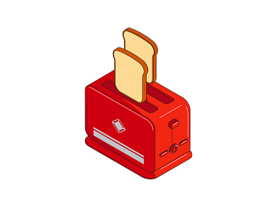 Toaster design flat illustration isometric isometric illustration isometry red toaster vector