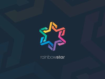 Rainbow Star blue colors green icon logo orange r rainbow red star violet yellow