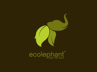 Ecolephant elephant energy green green energy leaf logo