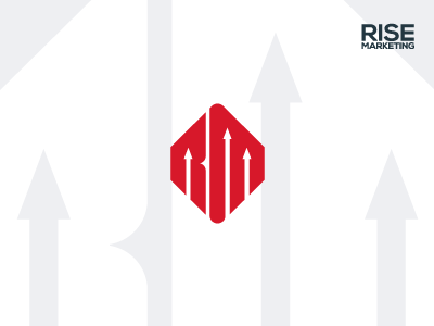 Rise Marketing arrows b2b digital logo m marketing r red rise