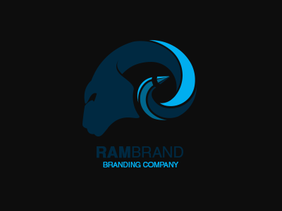 RamBrand aries branding graphic horn logo pencil ram