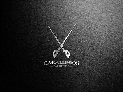 Caballeros Barbershop barbershop caballeros logo scissors