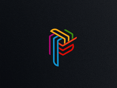 P Logo abstract color logo p