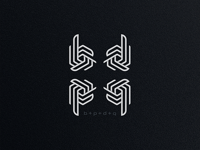 b + p + d + q b letters logo lines monogram p q