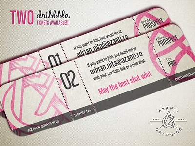 Dribbble Tickets art azanti dribbble graphic invite logo ticket