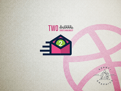 2 Dribbble Invitations available. art azanti dribbble graphic invite logo ticket