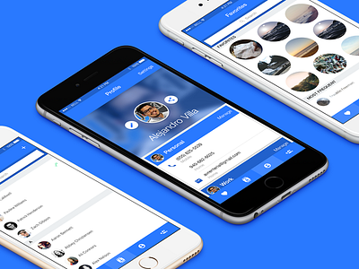 Contact Management app contacts iphone material design ui