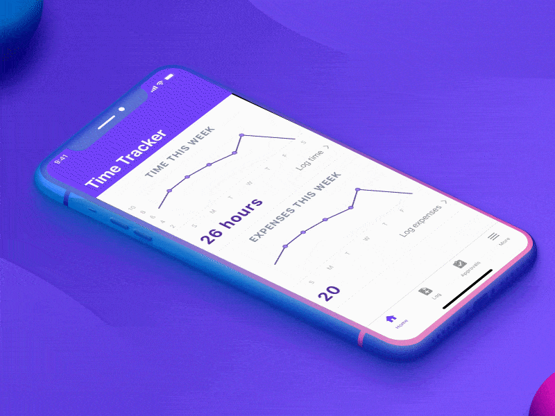 Time tracker concept UI iphone ui ux