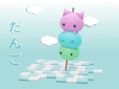 Dango Time 3d animation graphic design ui