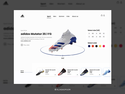 UI design for adidas shoes store