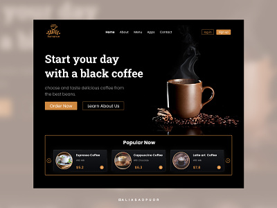 landing page coffee shop