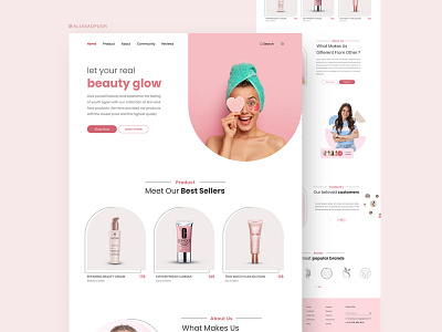 Concept of cosmetic products beauty beauty design cosmetic dayli ui light mod ui uiux ux web web design