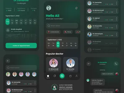 Online appointment application adobe application appointment css dark dark mood design doctor dribbble figma iluustration medical mobile mobile design online appointment application programmer ui uiux