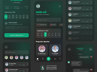 Online appointment application adobe application appointment css dark dark mood design doctor dribbble figma iluustration medical mobile mobile design online appointment application programmer ui uiux